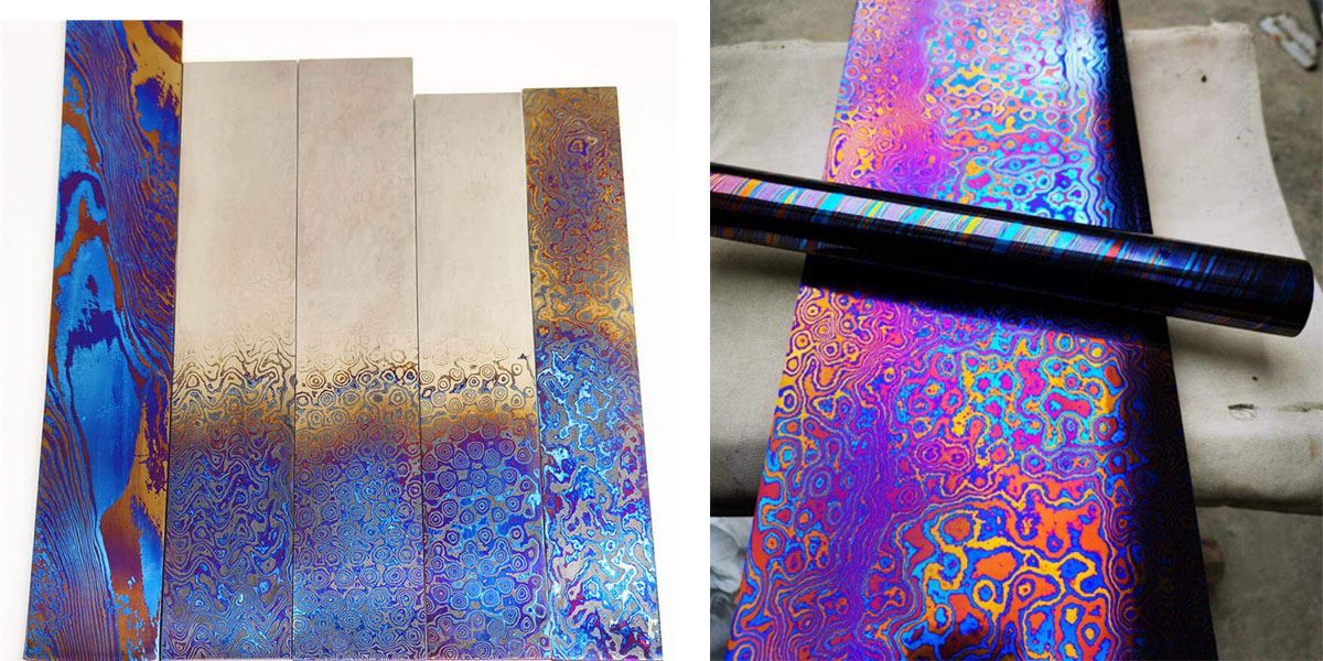 Damascus titanium sheet